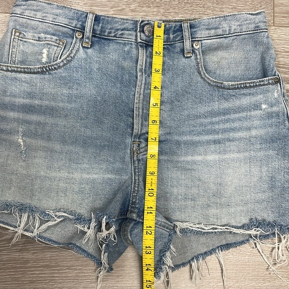 Everlane The Cheeky Short High Rise Button Fly Distressed Denim Jean Shorts 28 - Picture 9 of 15